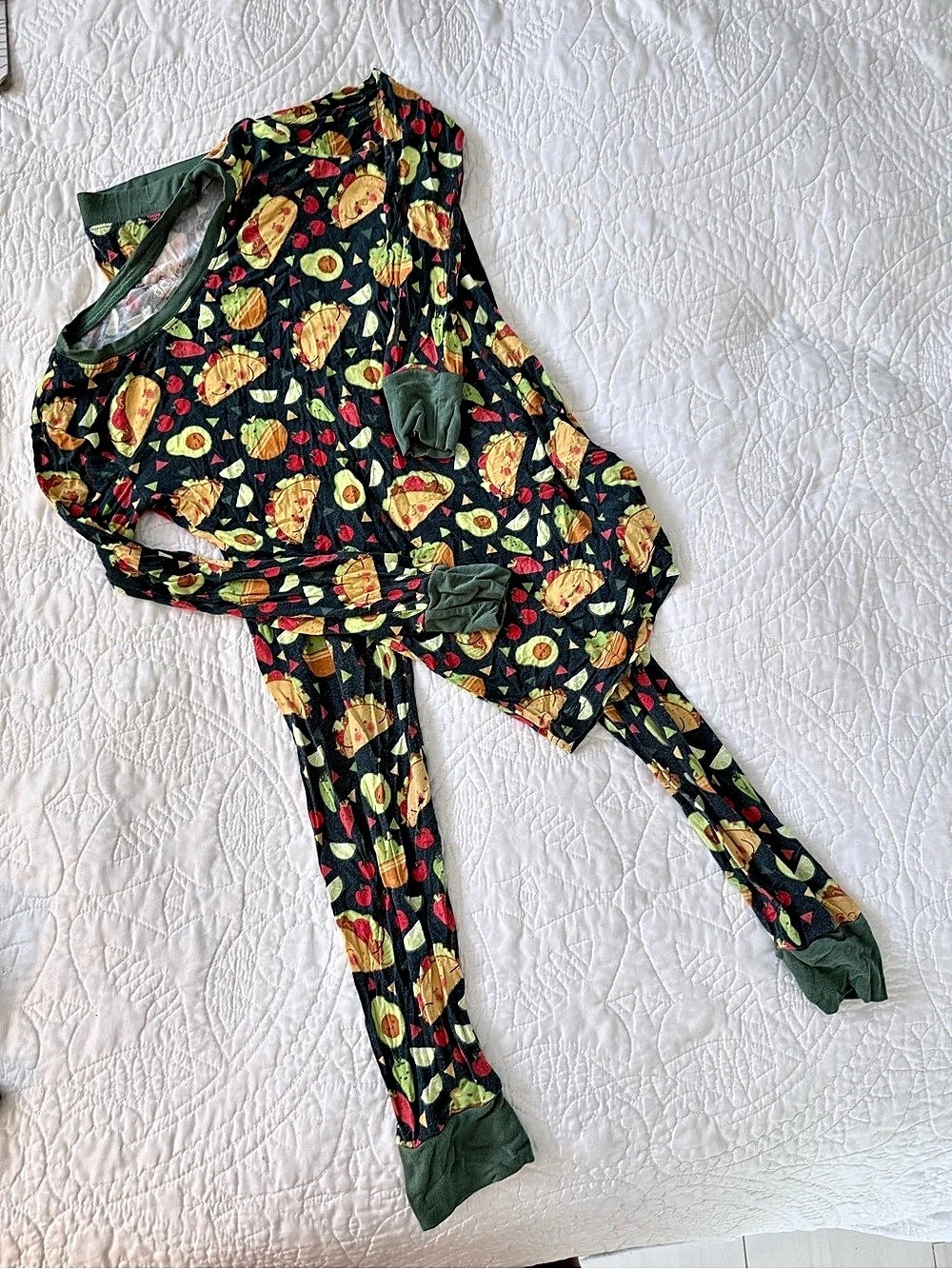 Little Sleepies lets Taco bout it Girls Size 5/6 Printed Pajama Set